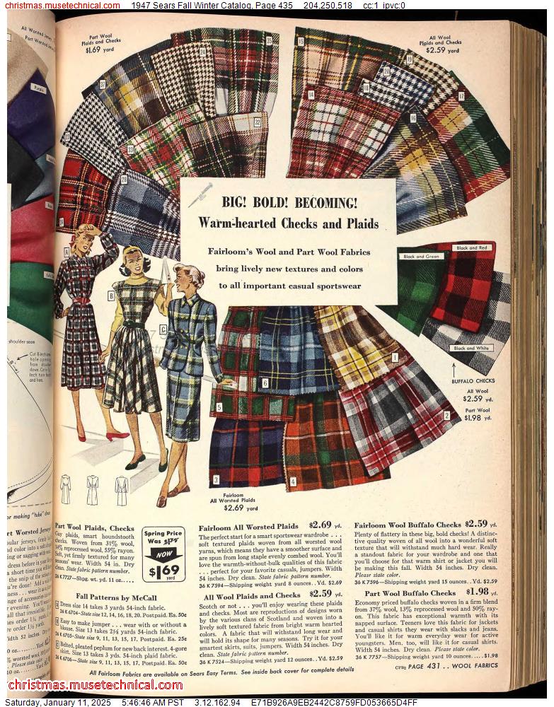 1947 Sears Fall Winter Catalog, Page 435