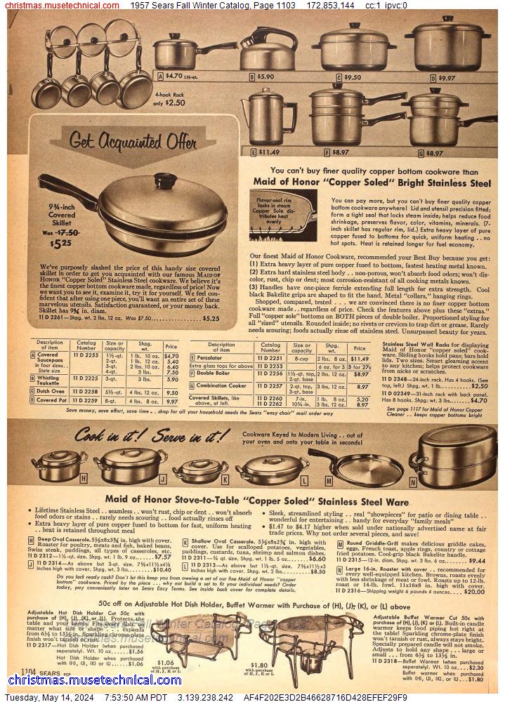 1957 Sears Fall Winter Catalog, Page 1103