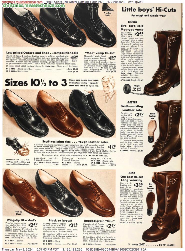 1942 Sears Fall Winter Catalog, Page 263
