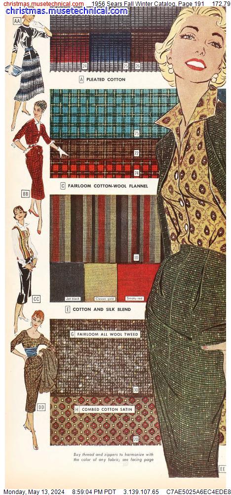 1956 Sears Fall Winter Catalog, Page 191