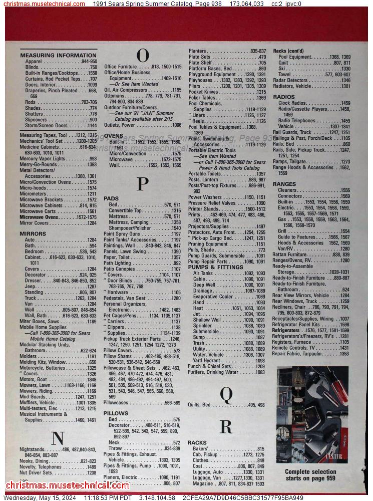 1991 Sears Spring Summer Catalog, Page 938