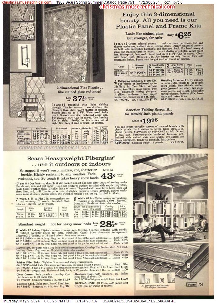 1968 Sears Spring Summer Catalog, Page 751
