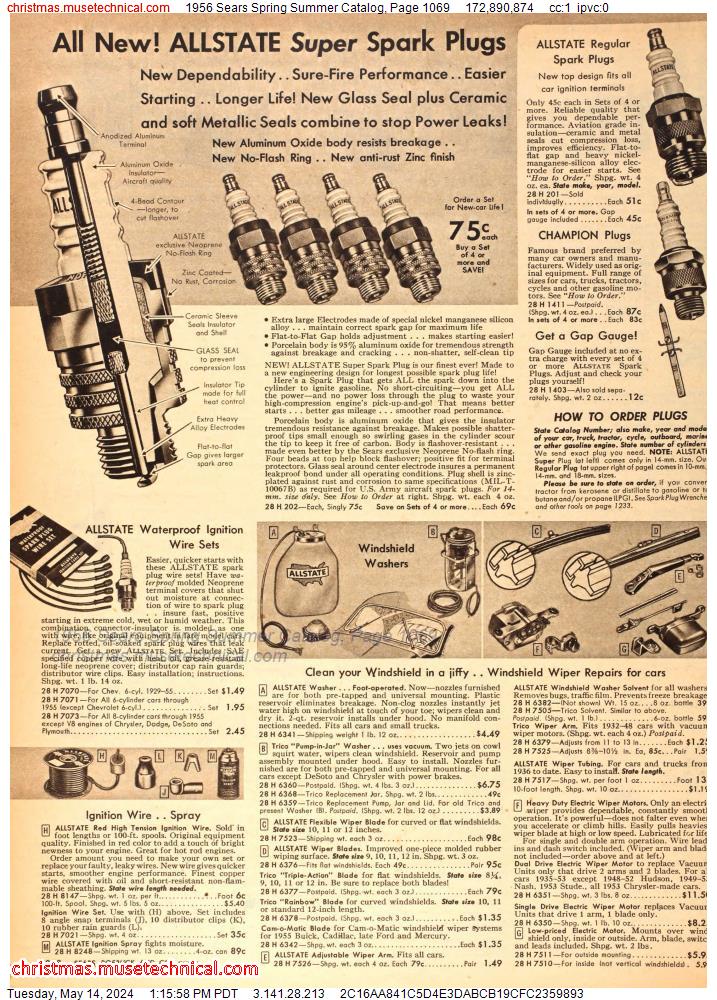 1956 Sears Spring Summer Catalog, Page 1069