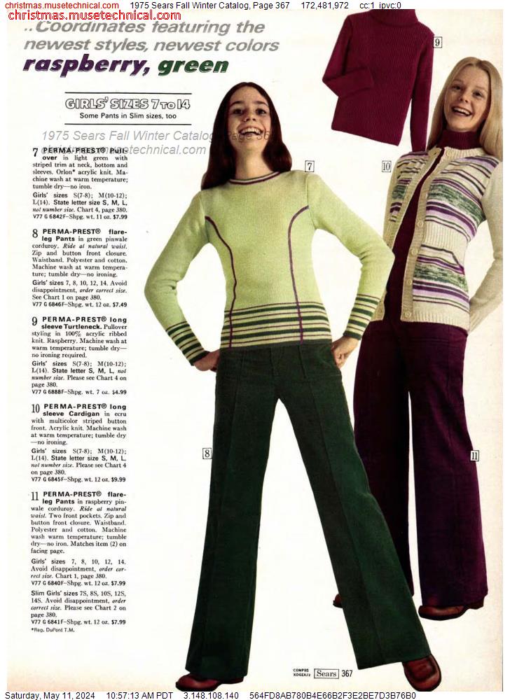 1975 Sears Fall Winter Catalog, Page 367