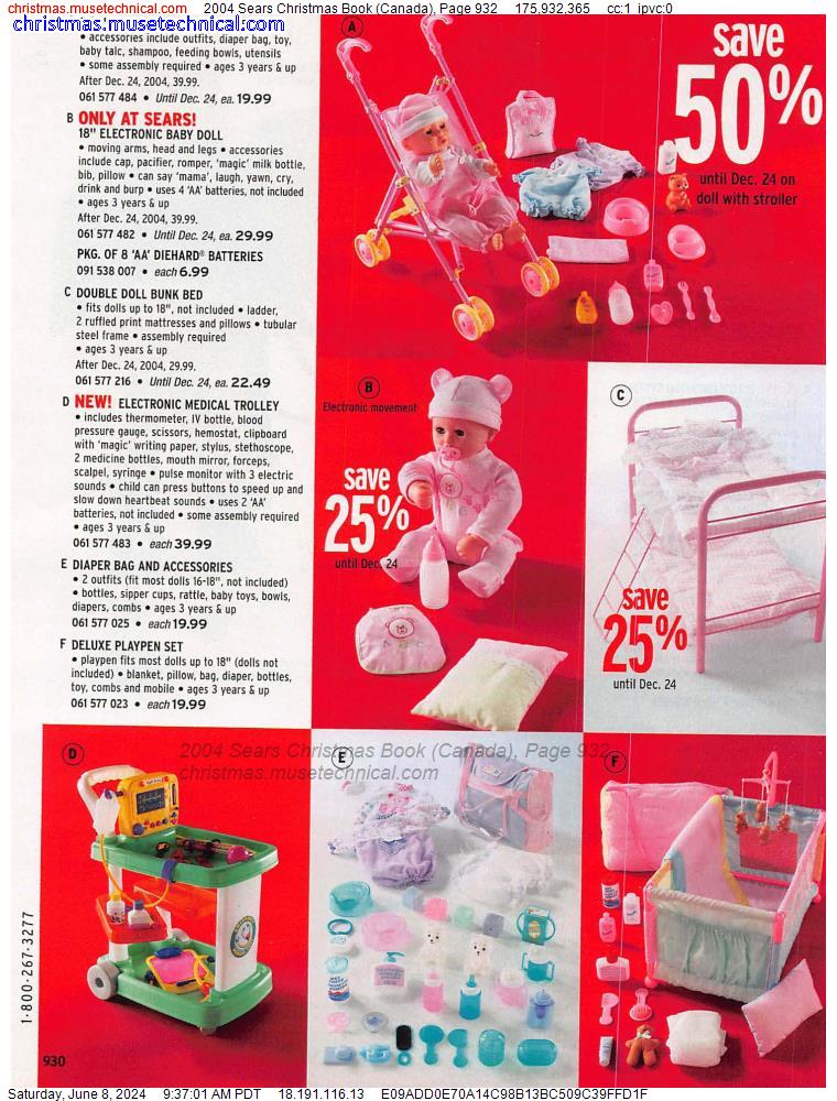 2004 Sears Christmas Book (Canada), Page 932
