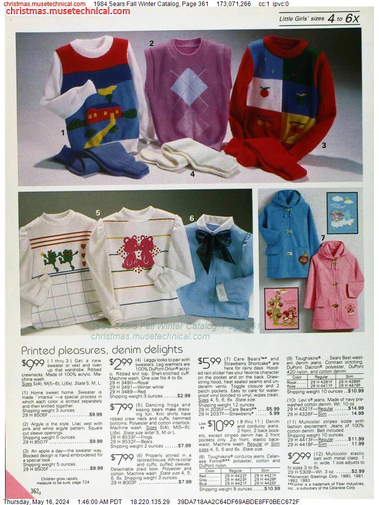 1984 Sears Fall Winter Catalog, Page 361