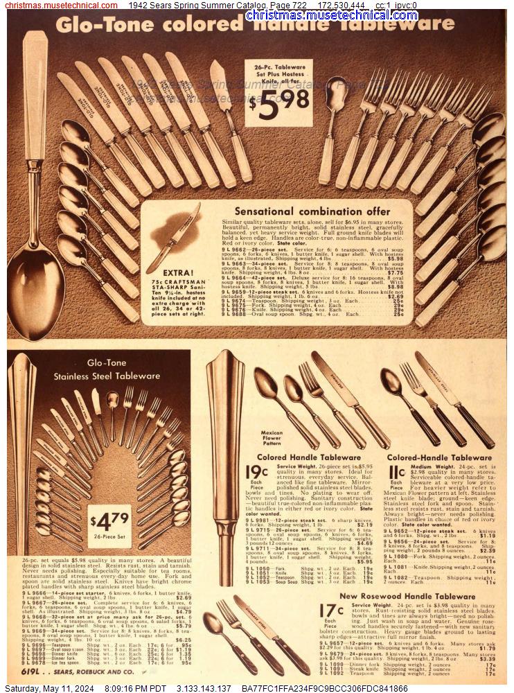 1942 Sears Spring Summer Catalog, Page 722