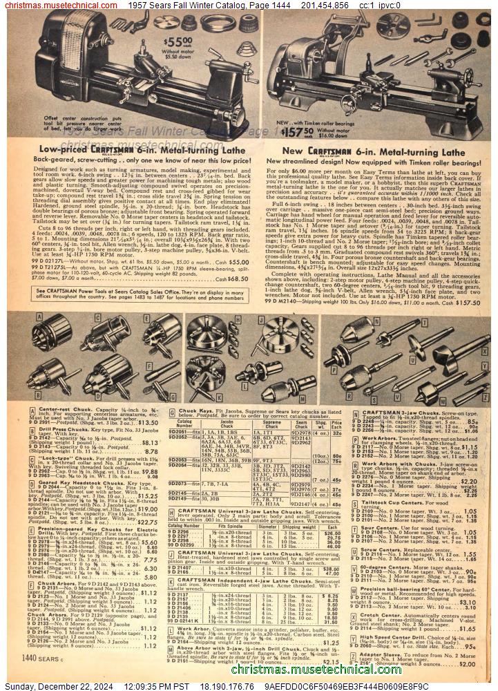 1957 Sears Fall Winter Catalog, Page 1444