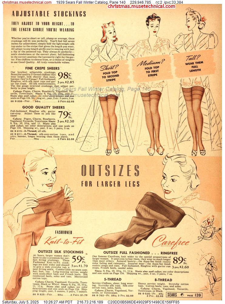 1939 Sears Fall Winter Catalog, Page 140