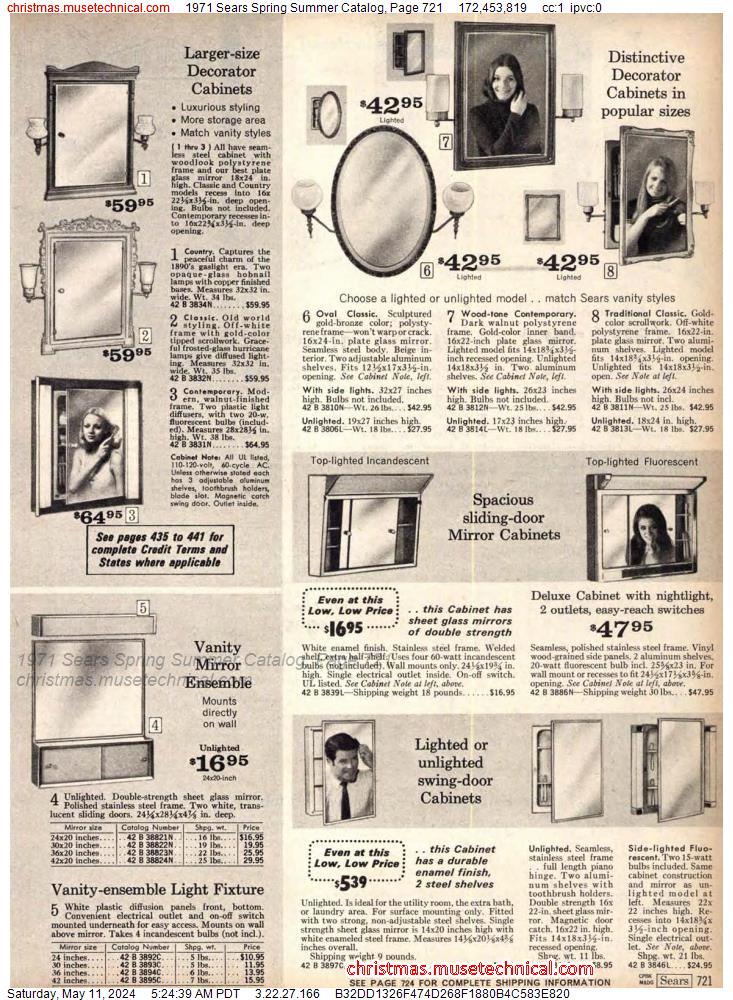 1971 Sears Spring Summer Catalog, Page 721