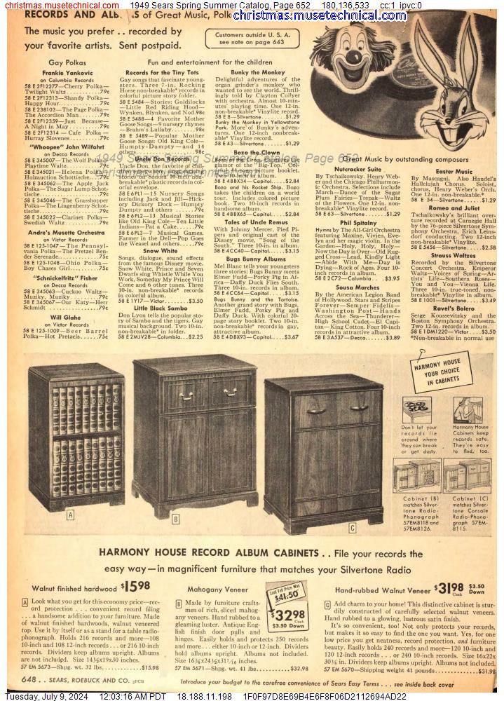 1949 Sears Spring Summer Catalog, Page 652