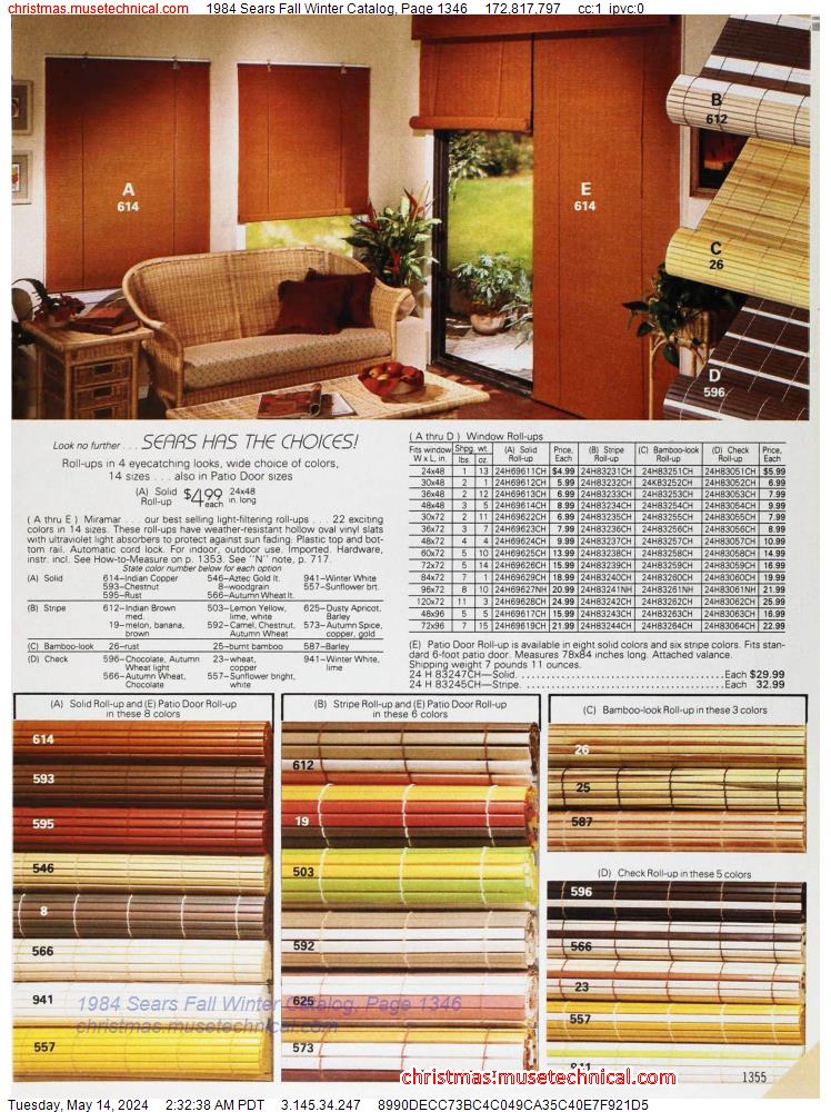 1984 Sears Fall Winter Catalog, Page 1346