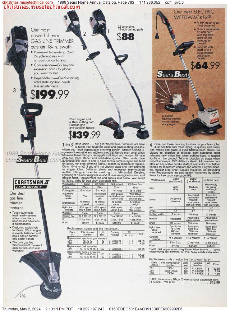 1989 Sears Home Annual Catalog, Page 783