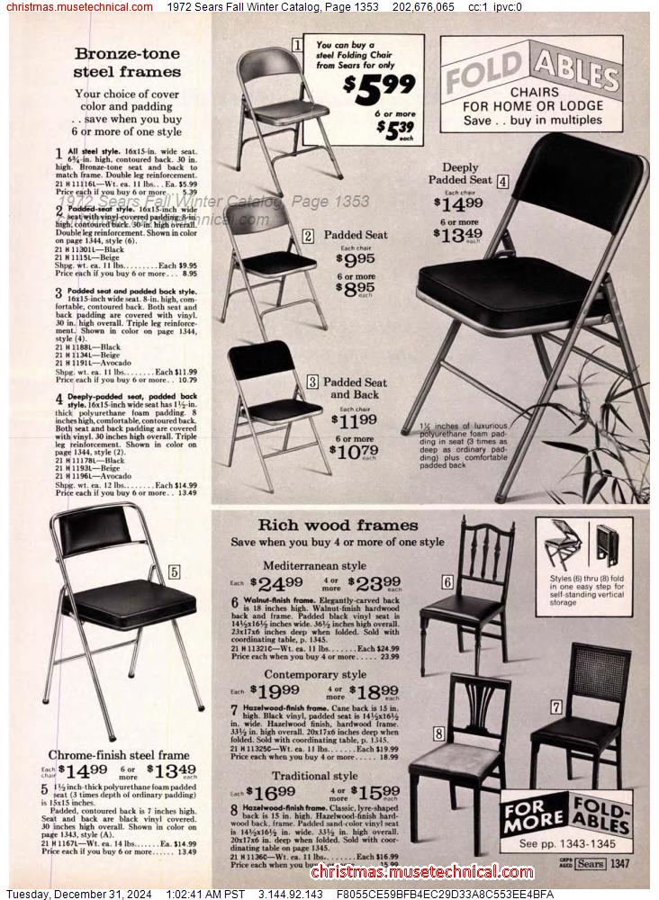 1972 Sears Fall Winter Catalog, Page 1353