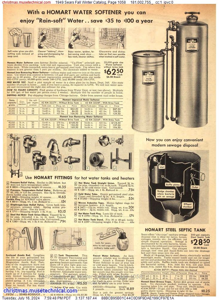 1949 Sears Fall Winter Catalog, Page 1058