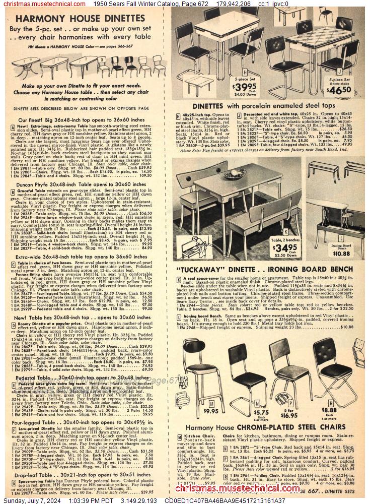1950 Sears Fall Winter Catalog, Page 672