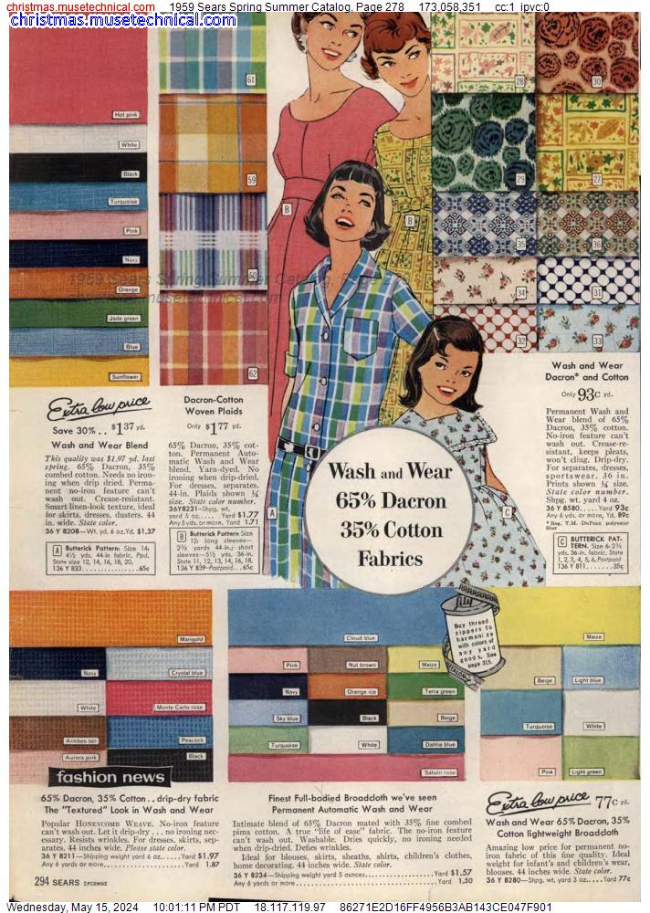 1959 Sears Spring Summer Catalog, Page 278