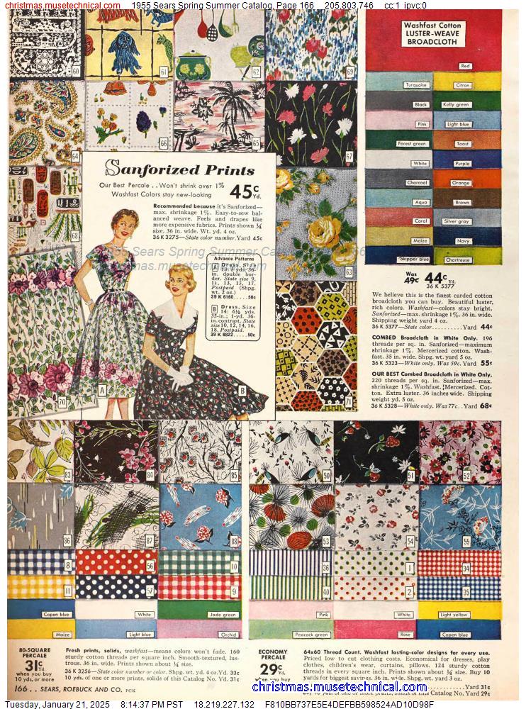 1955 Sears Spring Summer Catalog, Page 166