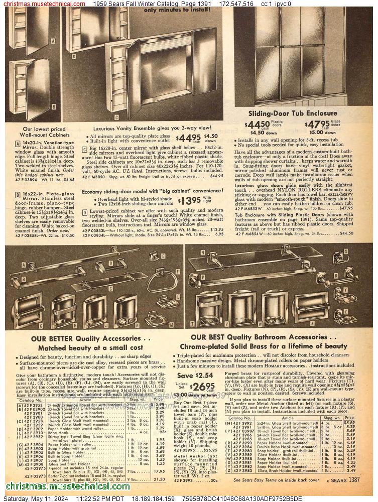 1959 Sears Fall Winter Catalog, Page 1391