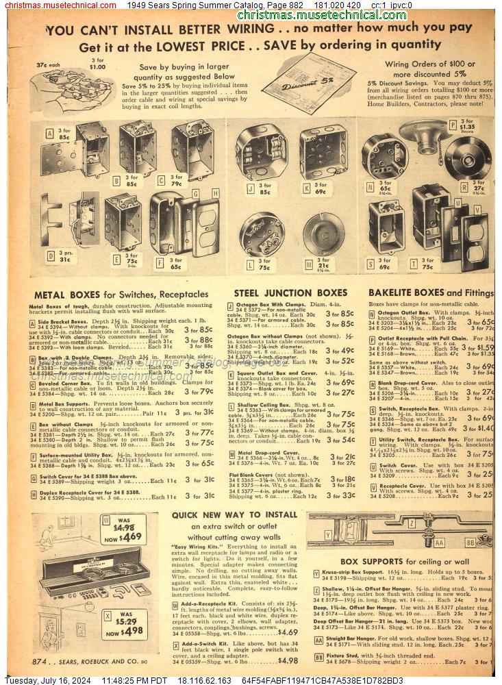 1949 Sears Spring Summer Catalog, Page 882