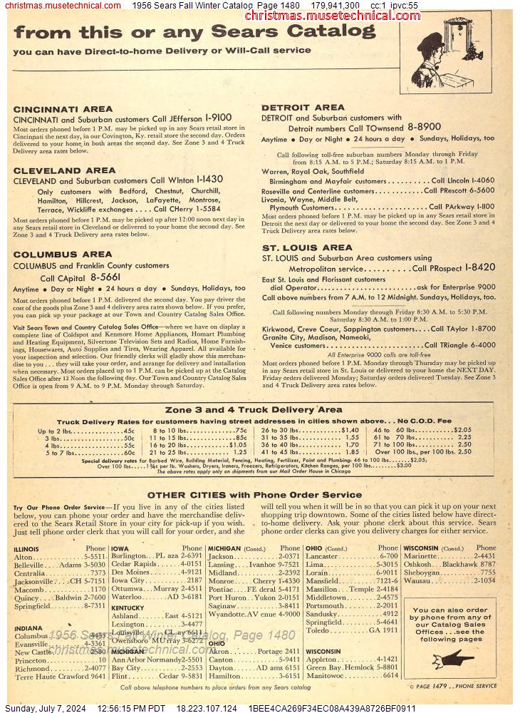 1956 Sears Fall Winter Catalog, Page 1480