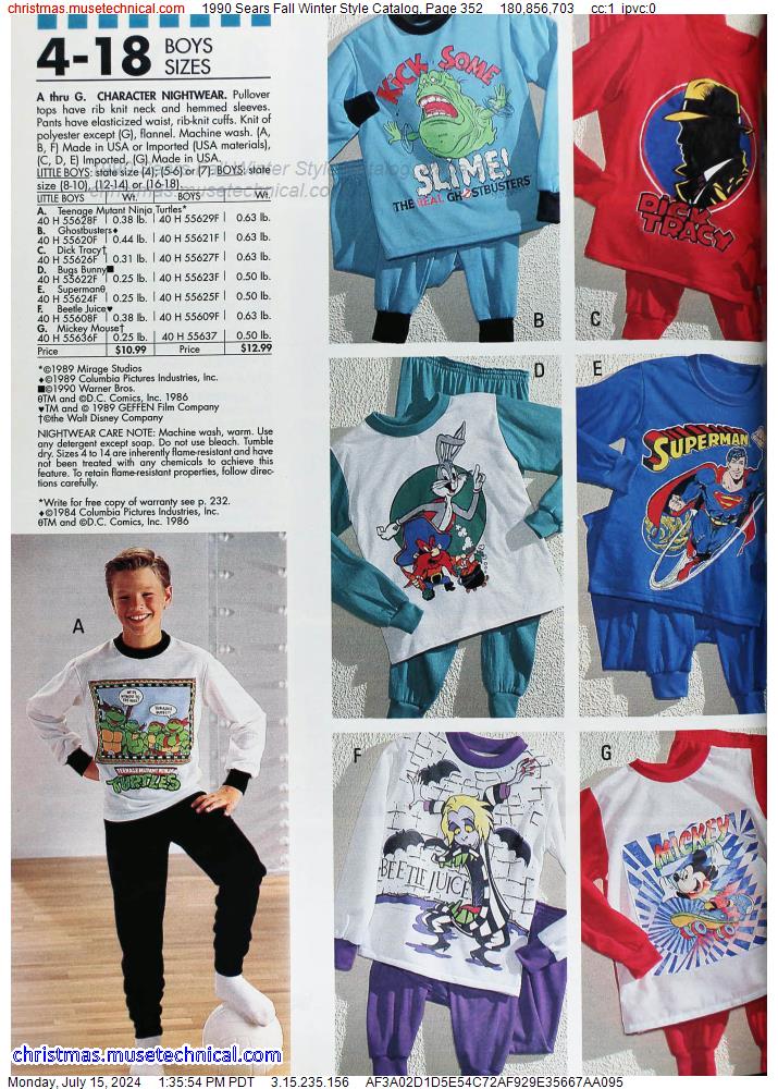 1990 Sears Fall Winter Style Catalog, Page 352