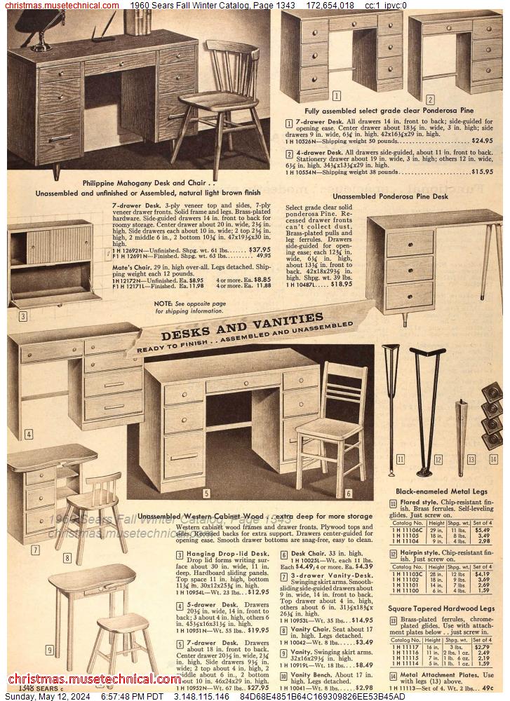 1960 Sears Fall Winter Catalog, Page 1343
