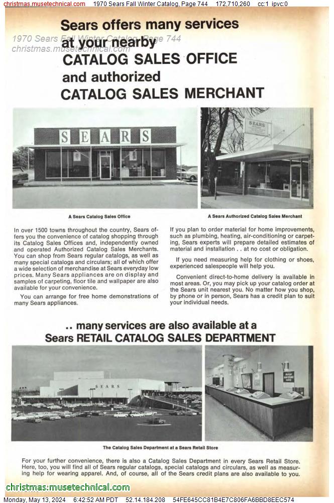 1970 Sears Fall Winter Catalog, Page 744
