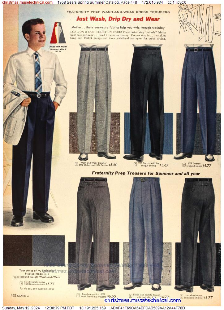 1958 Sears Spring Summer Catalog, Page 448