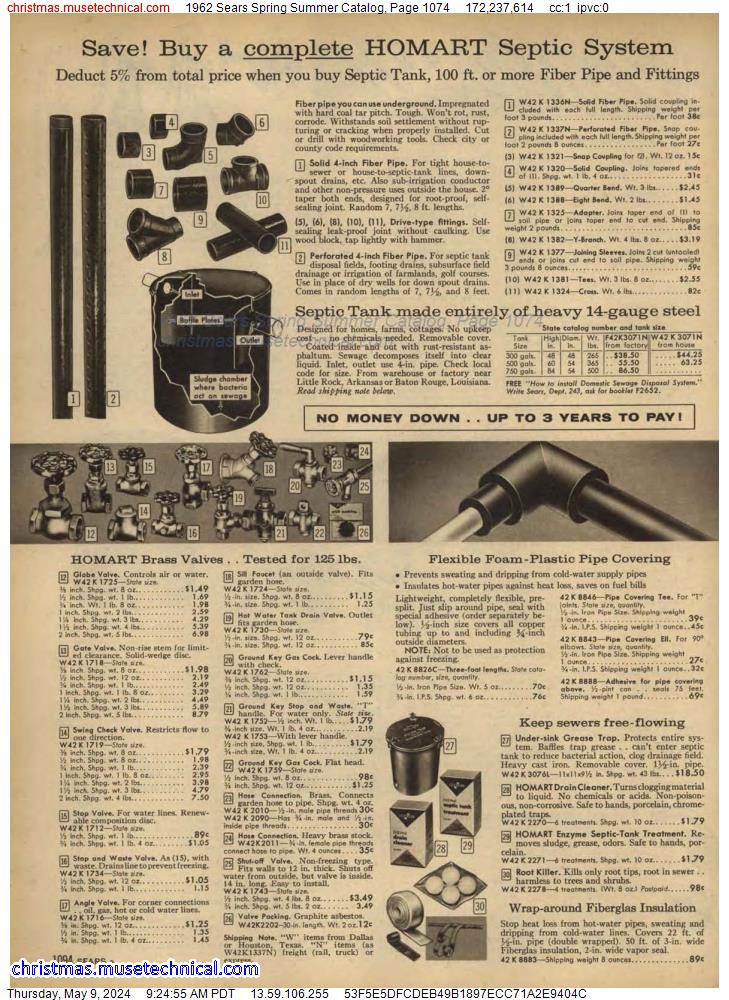1962 Sears Spring Summer Catalog, Page 1074