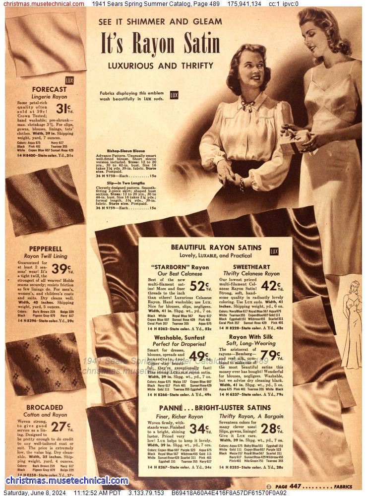 1941 Sears Spring Summer Catalog, Page 489