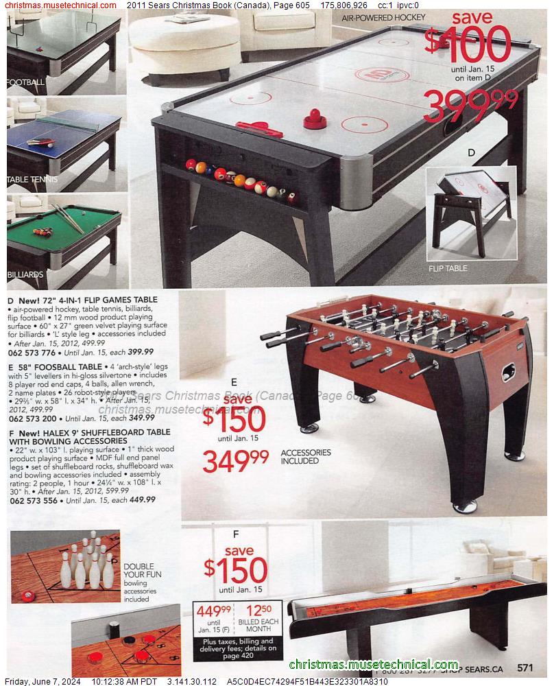 2011 Sears Christmas Book (Canada), Page 605