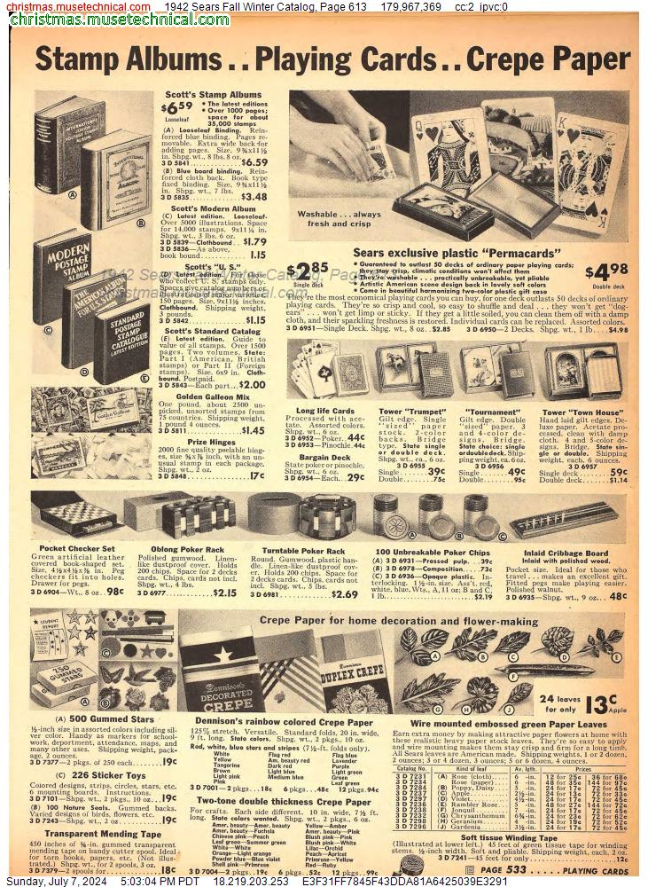 1942 Sears Fall Winter Catalog, Page 613