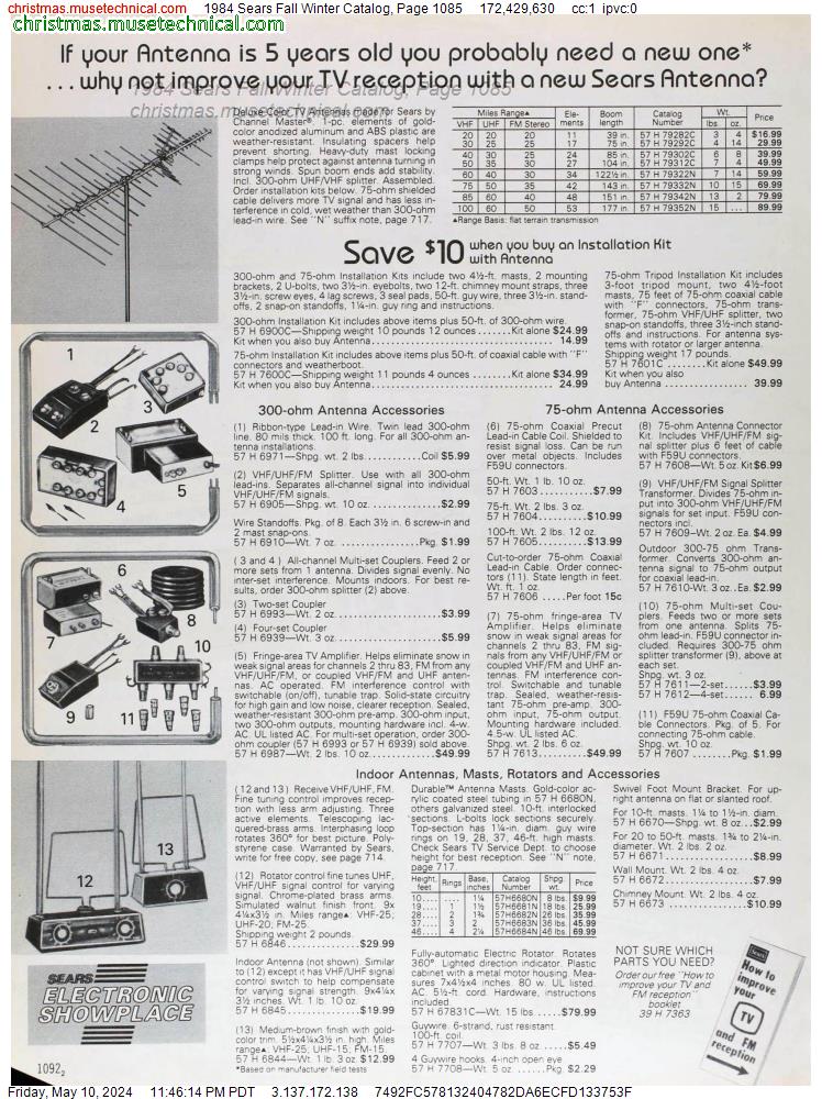 1984 Sears Fall Winter Catalog, Page 1085