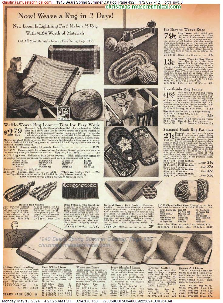 1940 Sears Spring Summer Catalog, Page 432