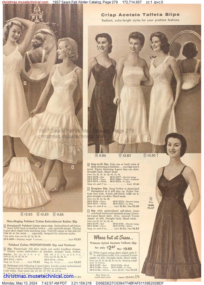 1957 Sears Fall Winter Catalog, Page 279