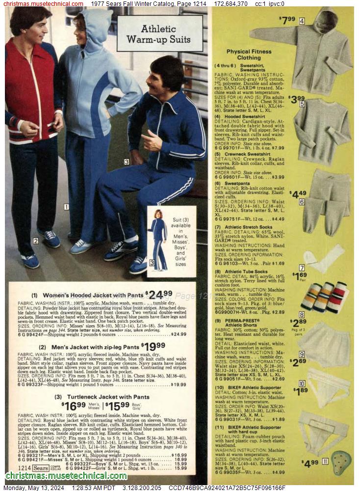 1977 Sears Fall Winter Catalog, Page 1214