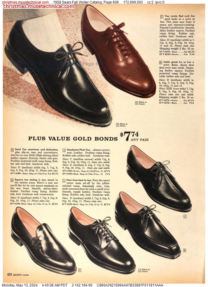 1959 Sears Fall Winter Catalog, Page 606