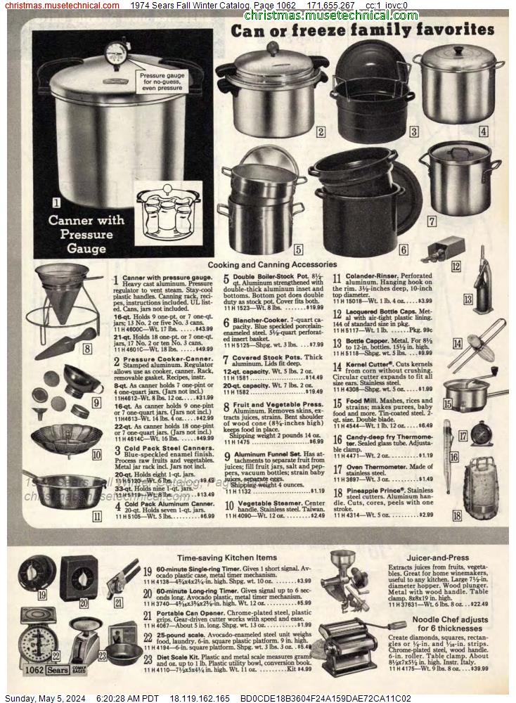 1974 Sears Fall Winter Catalog, Page 1062