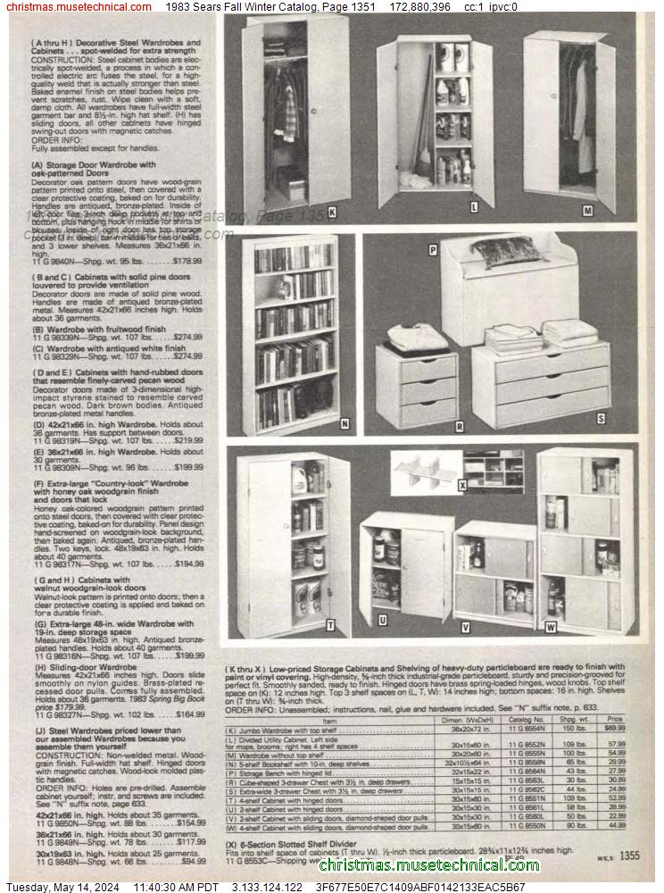 1983 Sears Fall Winter Catalog, Page 1351