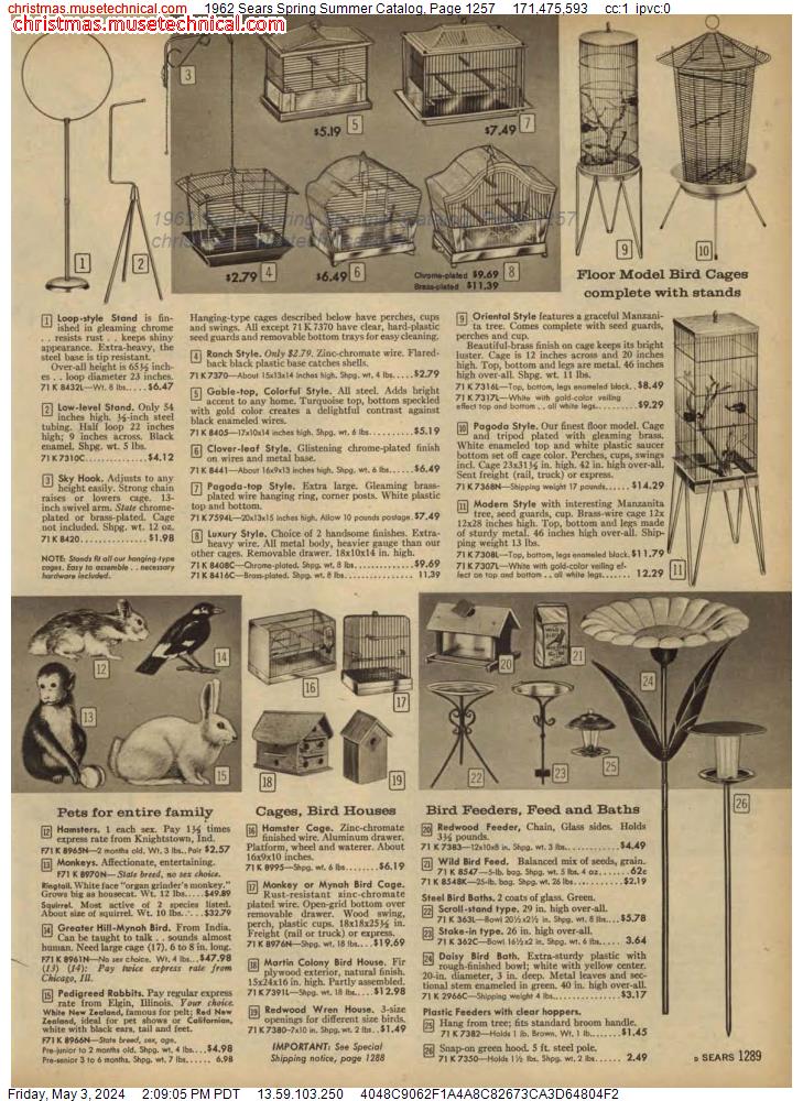 1962 Sears Spring Summer Catalog, Page 1257