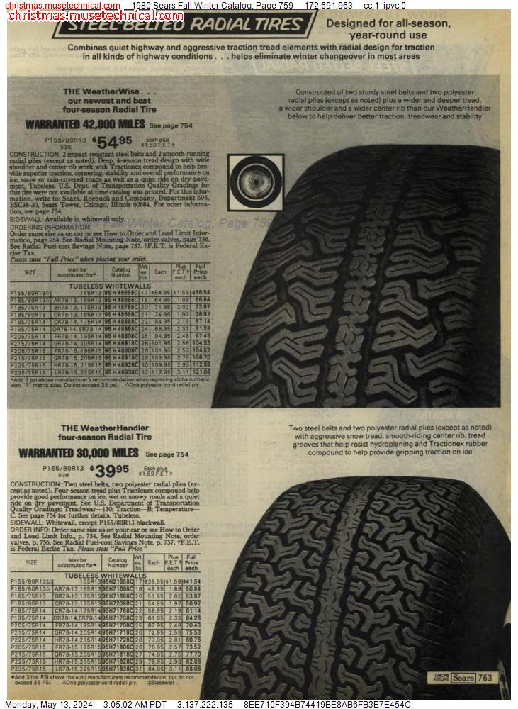1980 Sears Fall Winter Catalog, Page 759