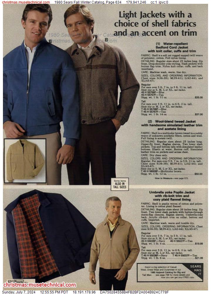 1980 Sears Fall Winter Catalog, Page 634