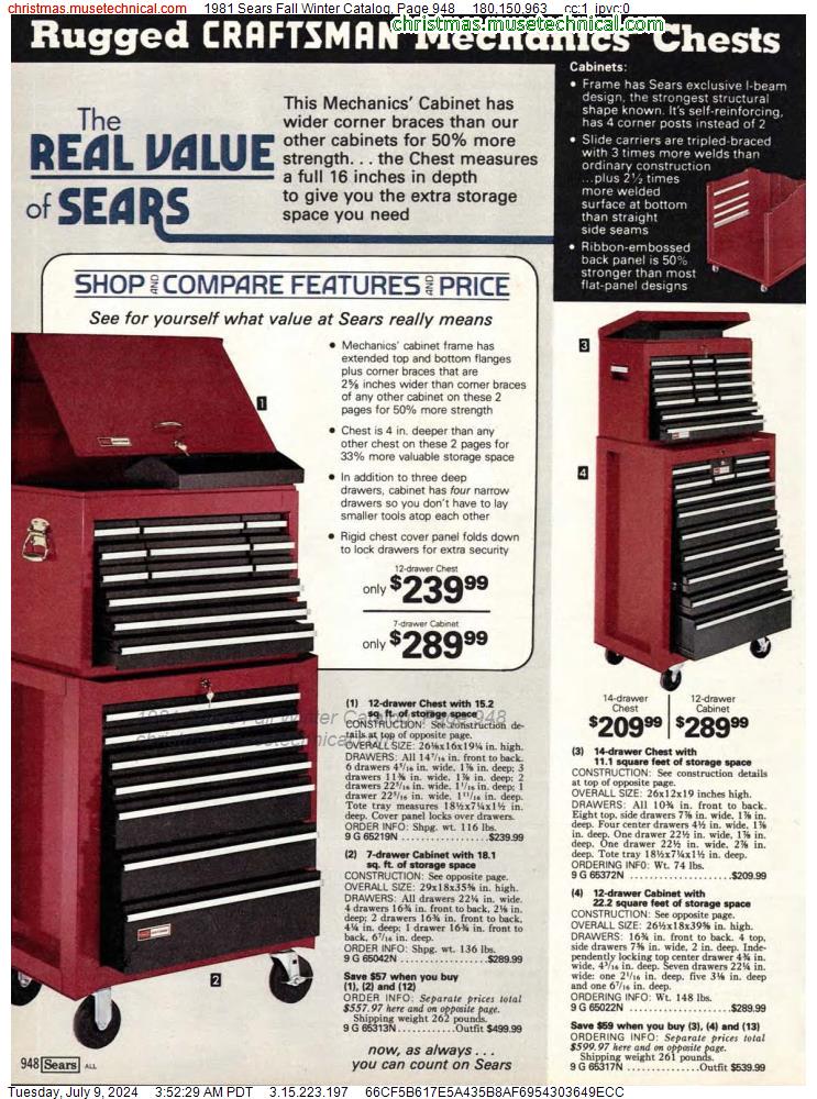 1981 Sears Fall Winter Catalog, Page 948