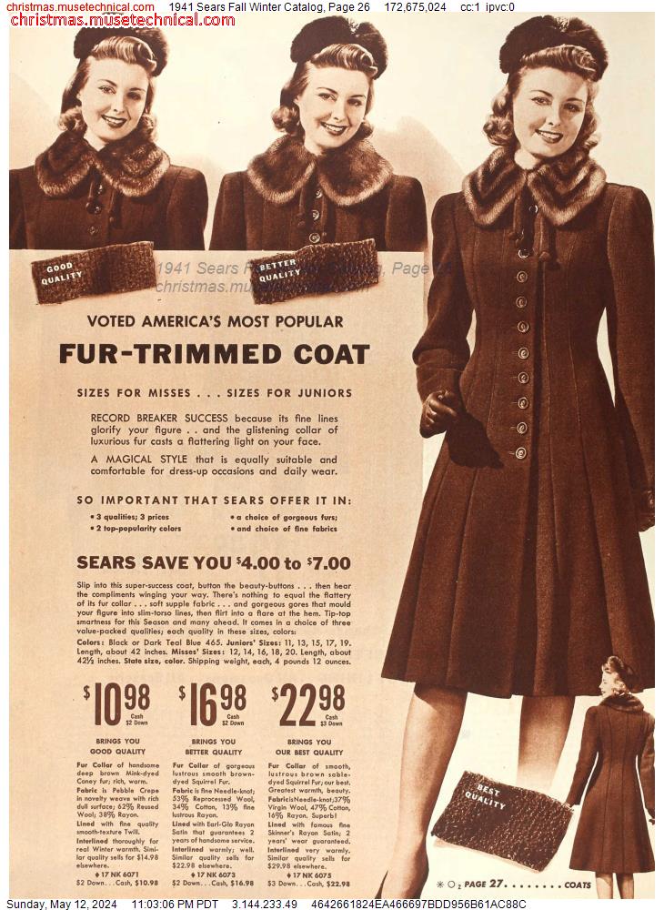 1941 Sears Fall Winter Catalog, Page 26