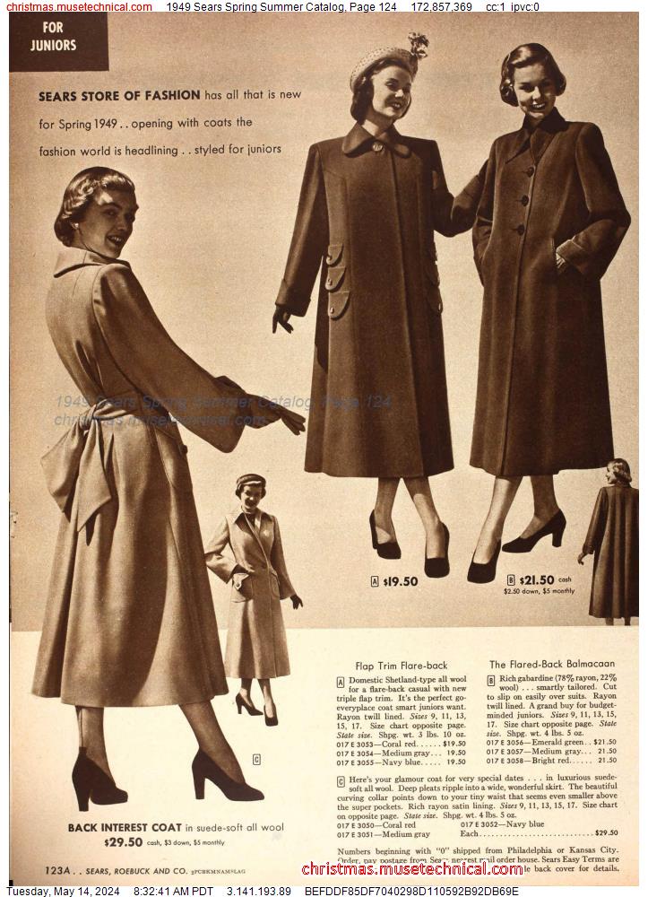 1949 Sears Spring Summer Catalog, Page 124