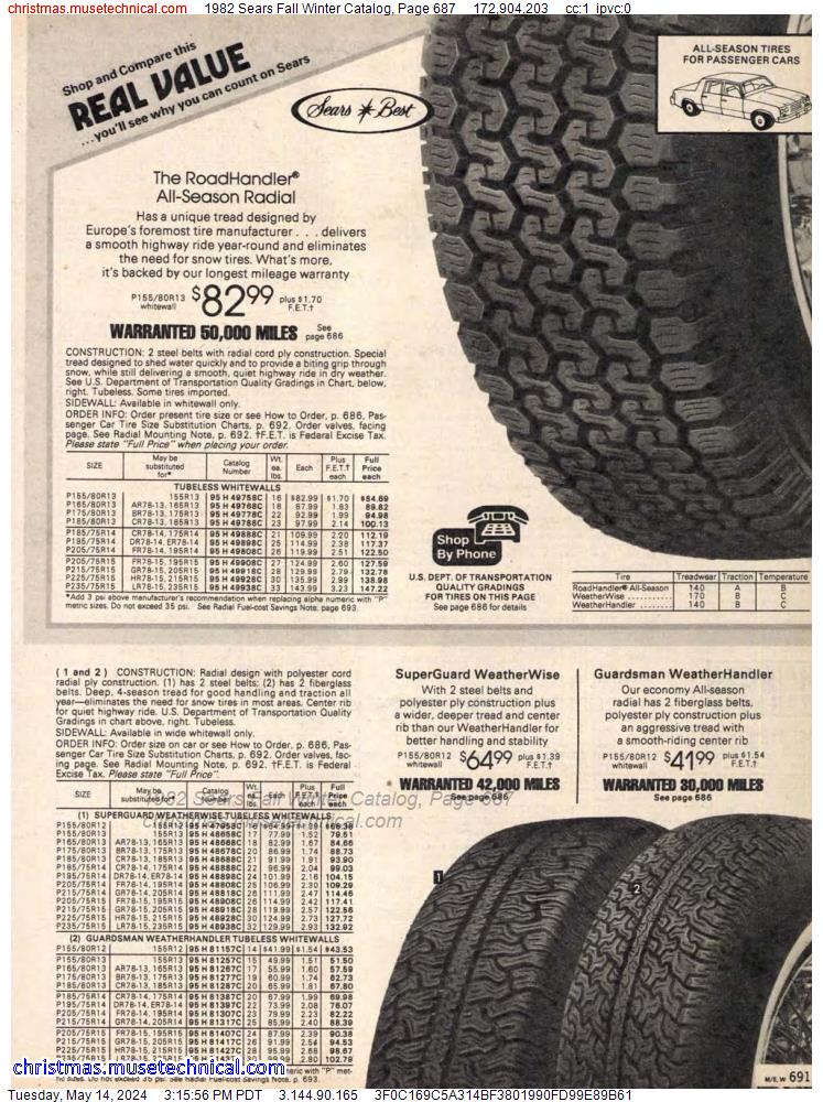 1982 Sears Fall Winter Catalog, Page 687