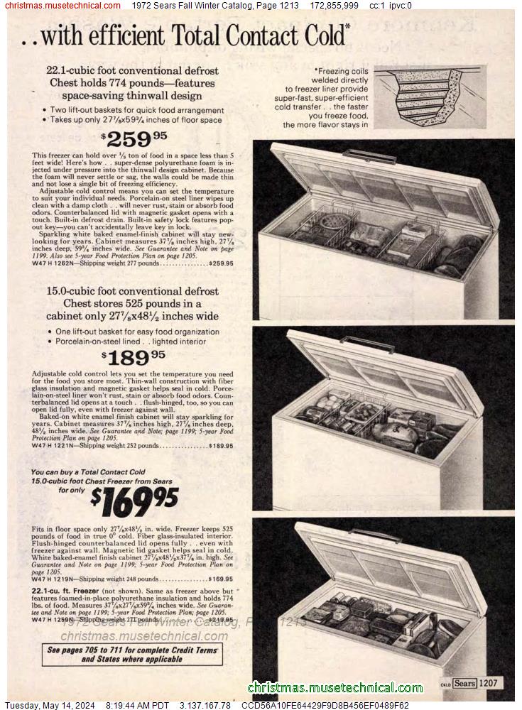 1972 Sears Fall Winter Catalog, Page 1213