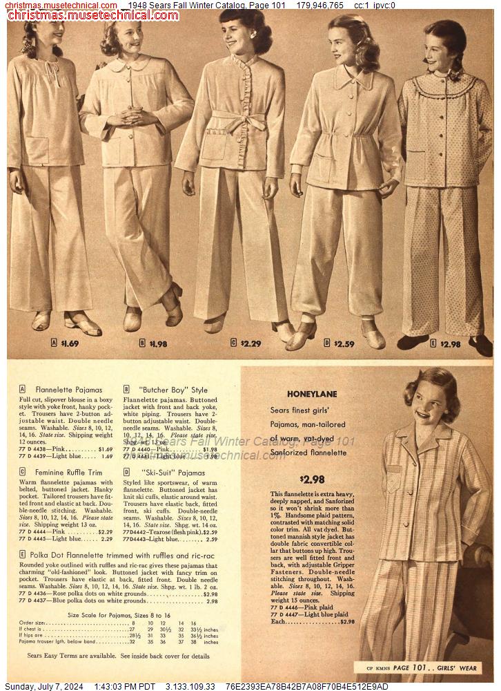 1948 Sears Fall Winter Catalog, Page 101