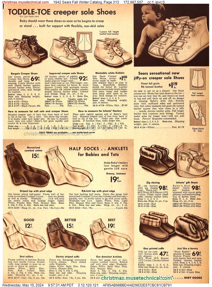 1942 Sears Fall Winter Catalog, Page 313